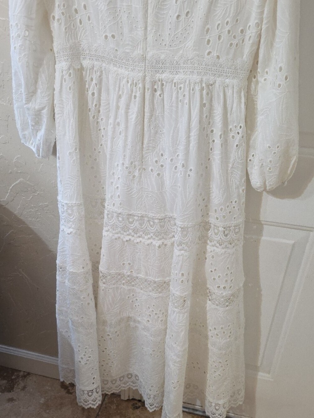 ANTONIO MELANI White Eyelet Tiered Maxi Dress Skirt - Picture 7 of 10